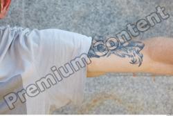 Arm Man White Tattoo Casual T shirt Slim